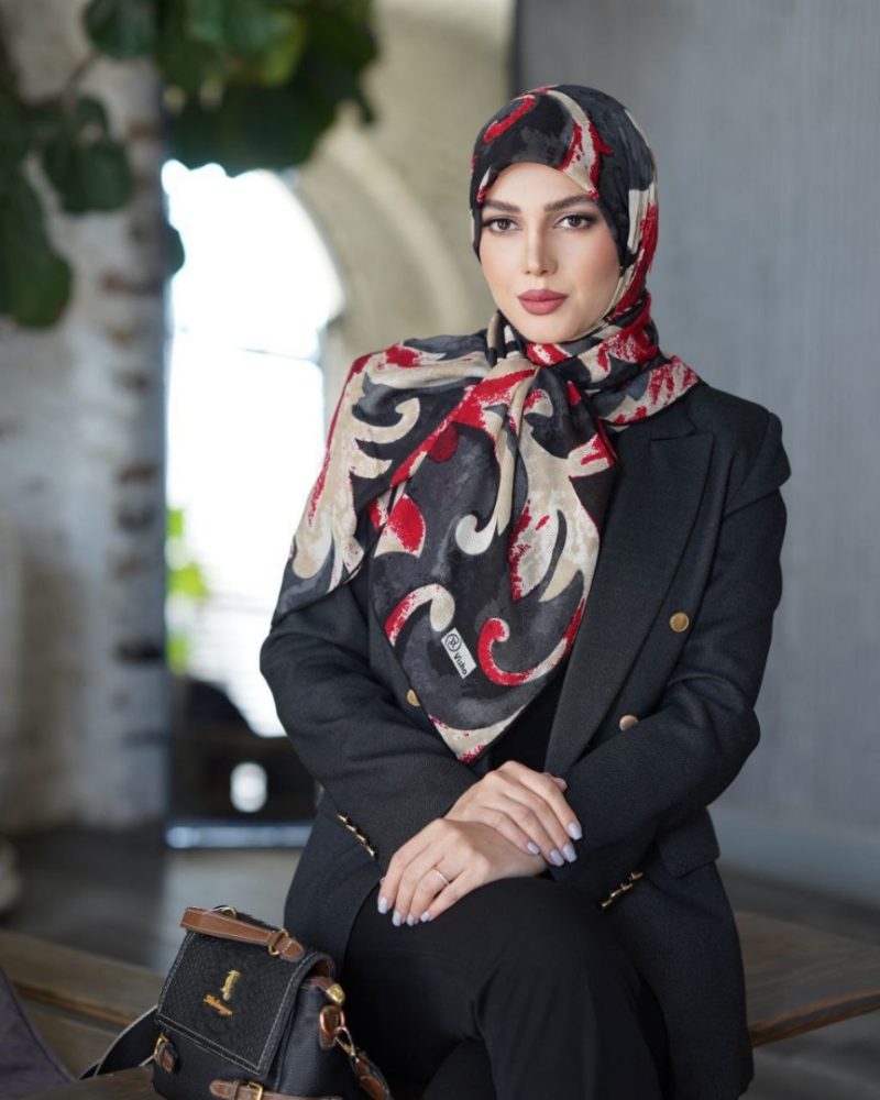 روسری رنگی طرح دار کد 2996 - Image 1