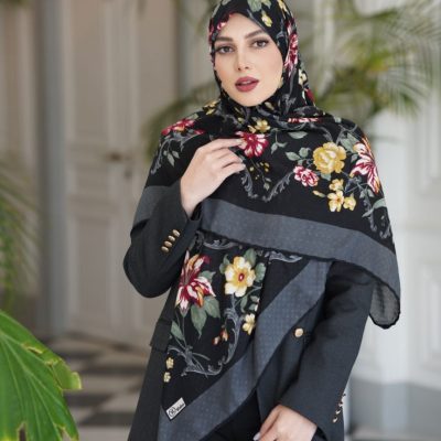روسری رنگی طرح دار کد 6305