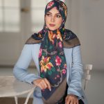 روسری رنگی طرح دار کد 6307