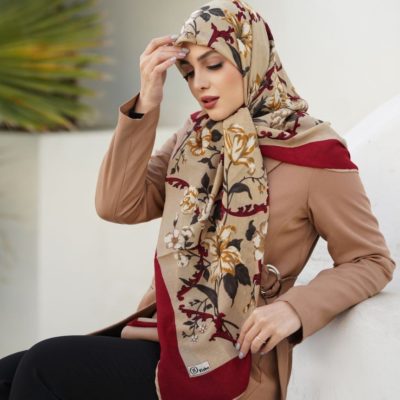 روسری رنگی طرح دار کد 6308