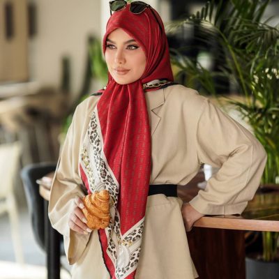 روسری رنگی طرح دار کد 6313
