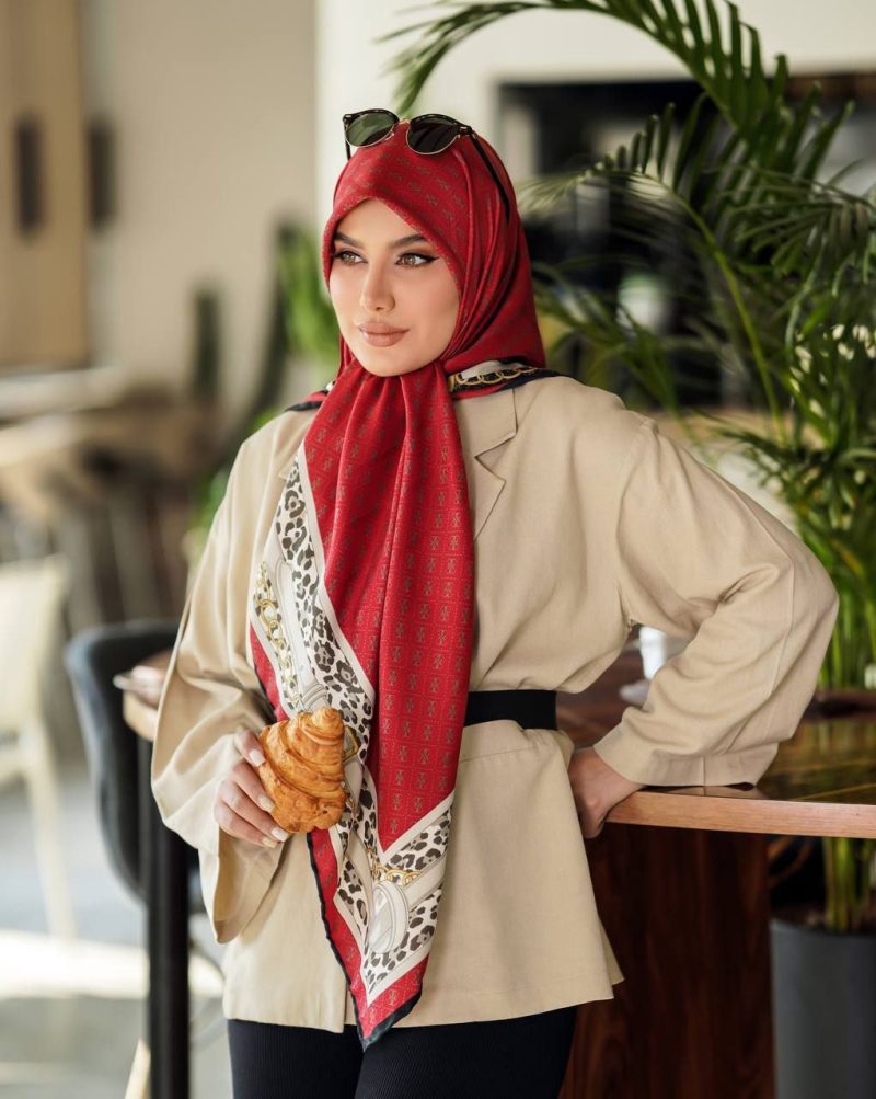 روسری رنگی طرح دار کد 6313 - Image 1