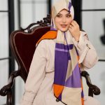 روسری رنگی طرح دار کد 6330