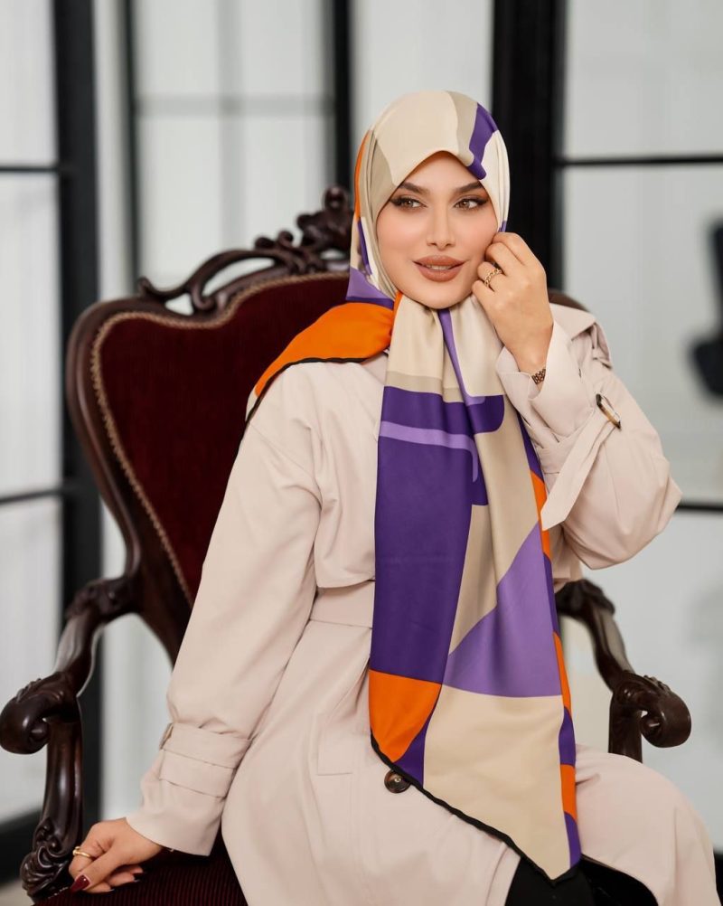 روسری رنگی طرح دار کد 6330 - Image 1