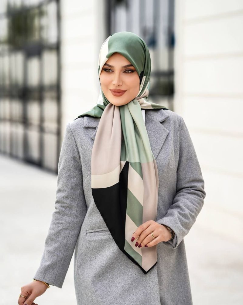 روسری رنگی طرح دار کد 6332 - Image 1