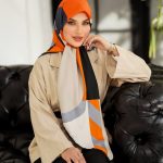 روسری رنگی طرح دار کد 6334