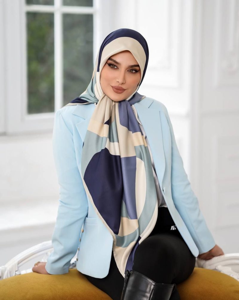 روسری رنگی طرح دار کد 6335 - Image 1