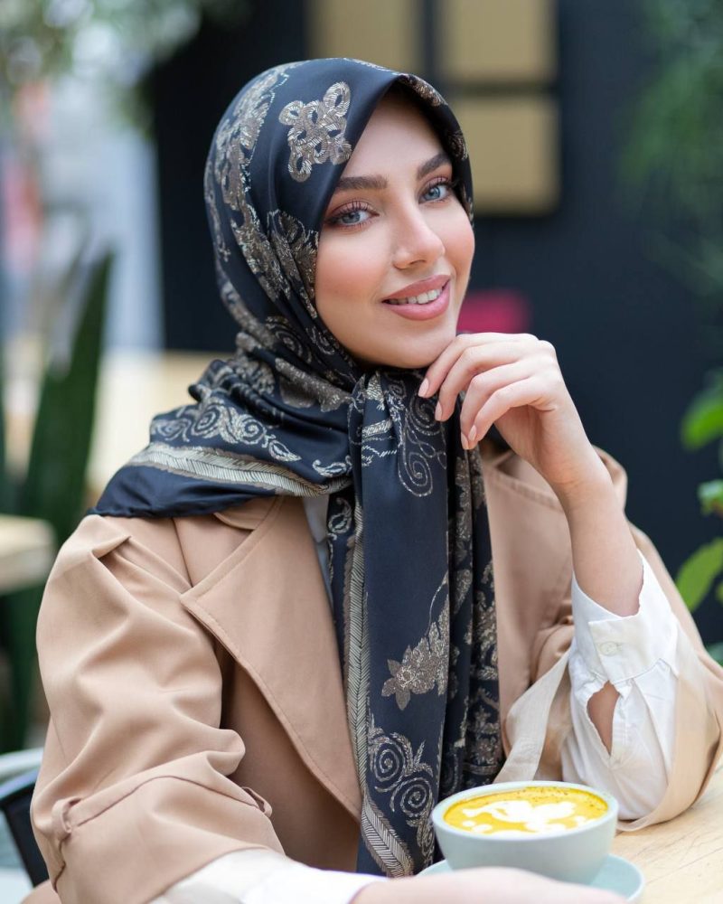 روسری رنگی طرح دار کد 6338 - Image 1