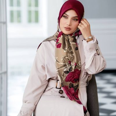 روسری رنگی طرح دار کد 6339