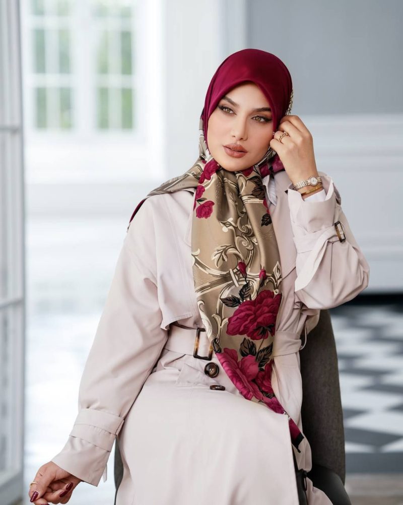 روسری رنگی طرح دار کد 6339 - Image 1