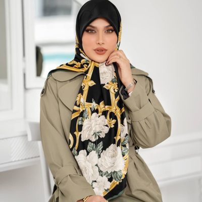 روسری رنگی طرح دار کد 6340