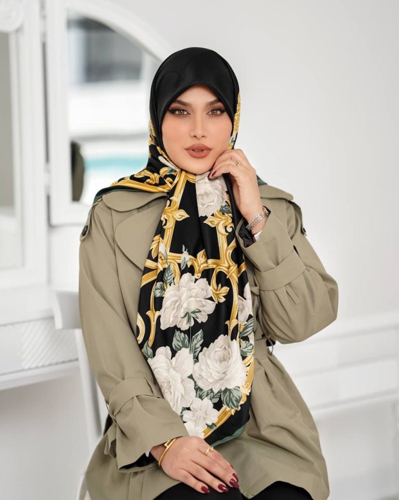 روسری رنگی طرح دار کد 6340 - Image 1