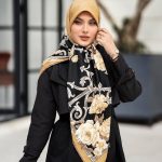 روسری رنگی طرح دار کد 6343