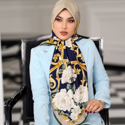 روسری رنگی طرح دار کد 6346