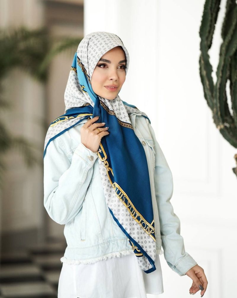 روسری رنگی طرح دار کد 6348 - Image 1