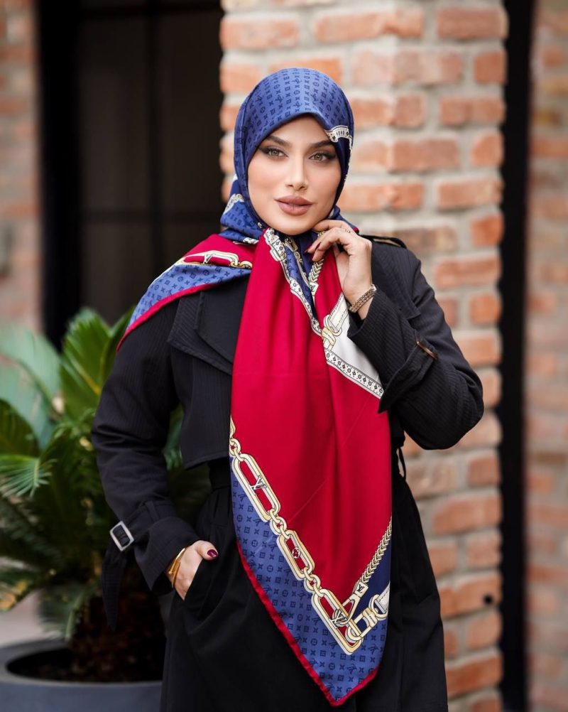 روسری رنگی طرح دار کد 6351 - Image 1