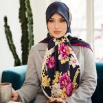 روسری رنگی طرح دار کد 6355