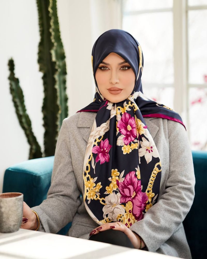 روسری رنگی طرح دار کد 6355 - Image 1