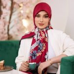 روسری رنگی طرح دار کد 6358