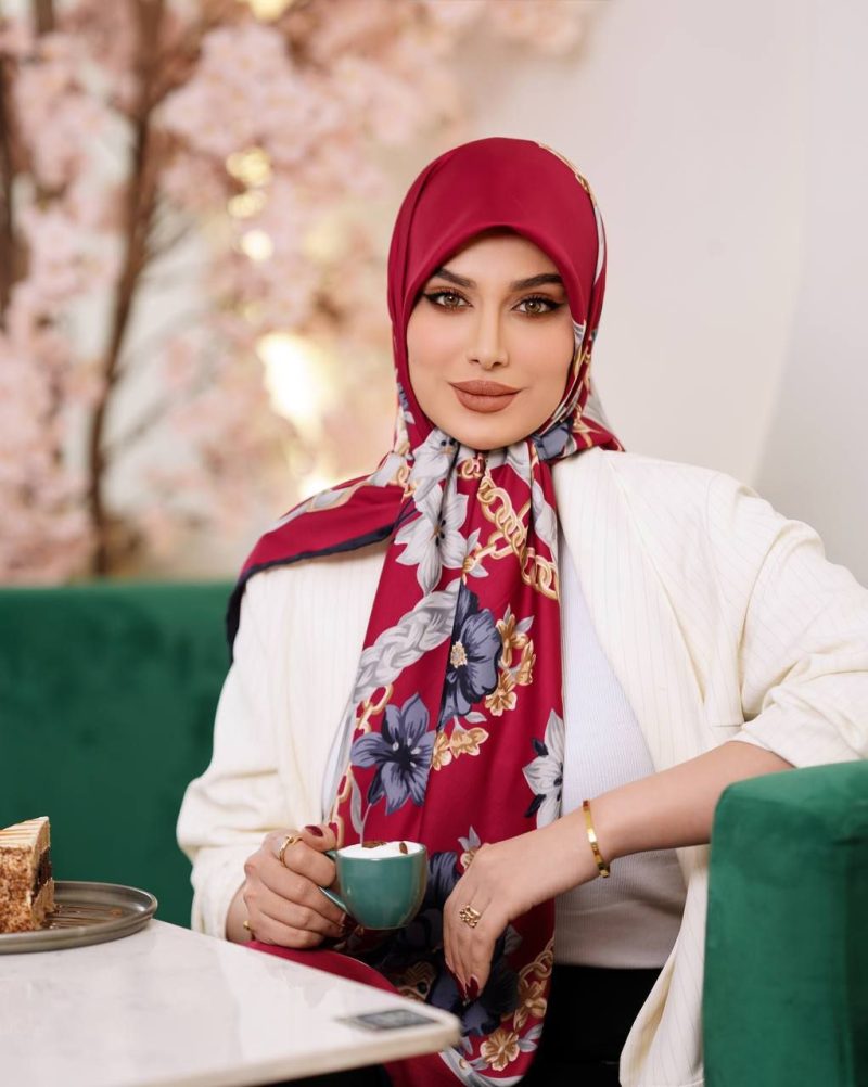 روسری رنگی طرح دار کد 6358 - Image 1