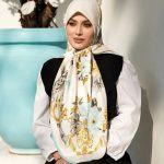 روسری رنگی طرح دار کد 6361