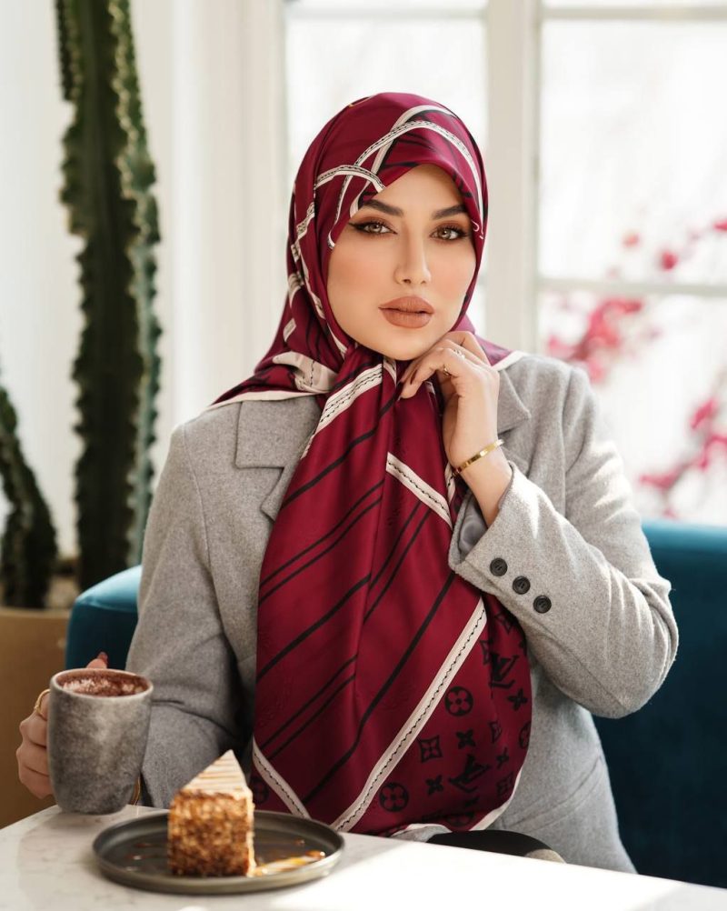 روسری رنگی طرح دار کد 6363 - Image 1