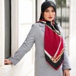 روسری رنگی طرح دار کد 6370