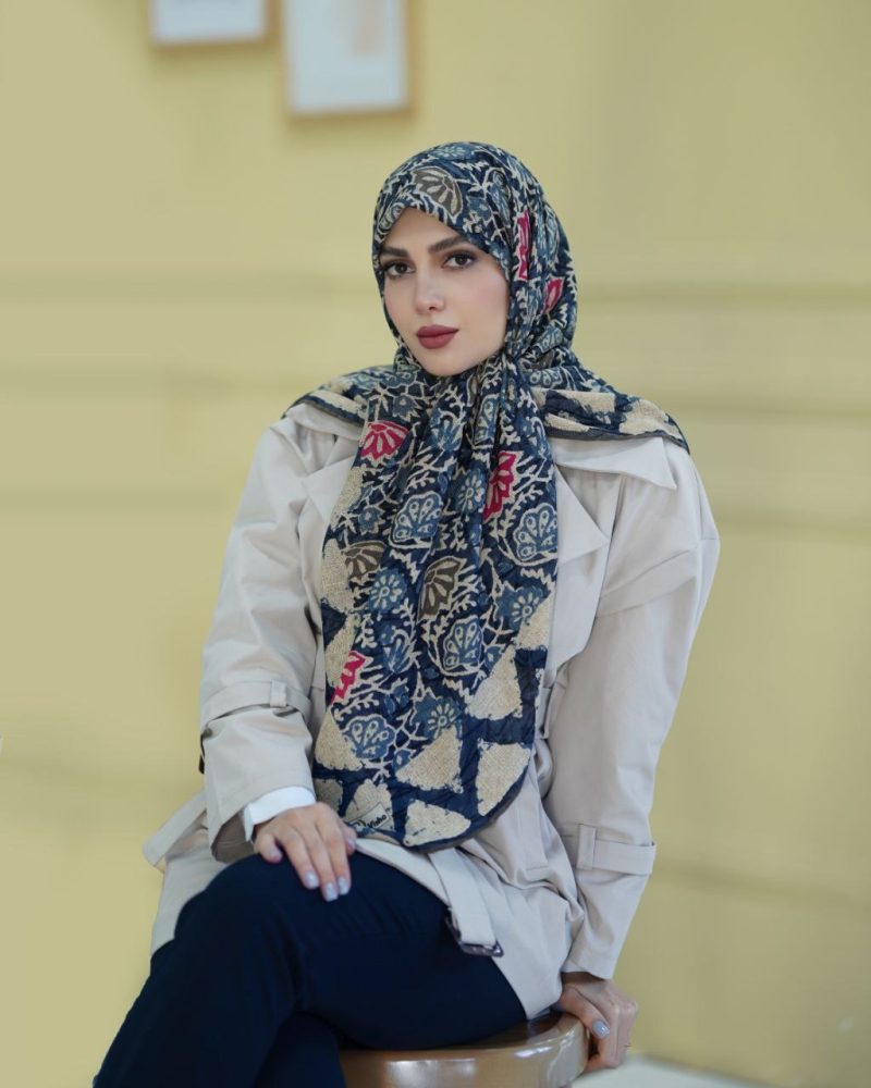 روسری رنگی طرح دار کد 6371 - Image 1