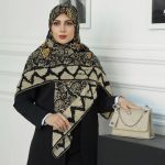روسری رنگی طرح دار کد 6376