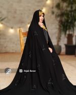 چادر مشکی گلدوزی سنتی کد 6403 - Image 2
