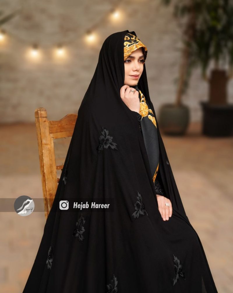 چادر مشکی گلدوزی سنتی کد 6403 - Image 1
