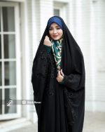 چادر مشکی عربی گلدوزی شده کد 6434 - Image 2