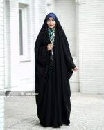 چادر مشکی عربی گلدوزی شده کد 6434 - Image 3