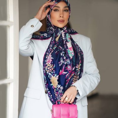 روسری رنگی طرح دار کد 6466