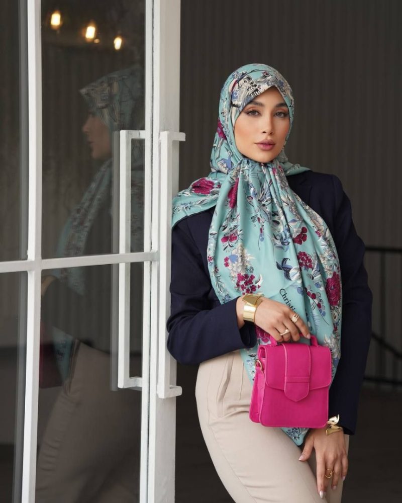 روسری رنگی طرح دار کد 6467 - Image 1