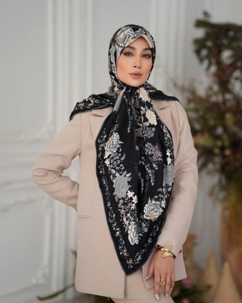 روسری رنگی طرح دار کد 6469 - Image 1
