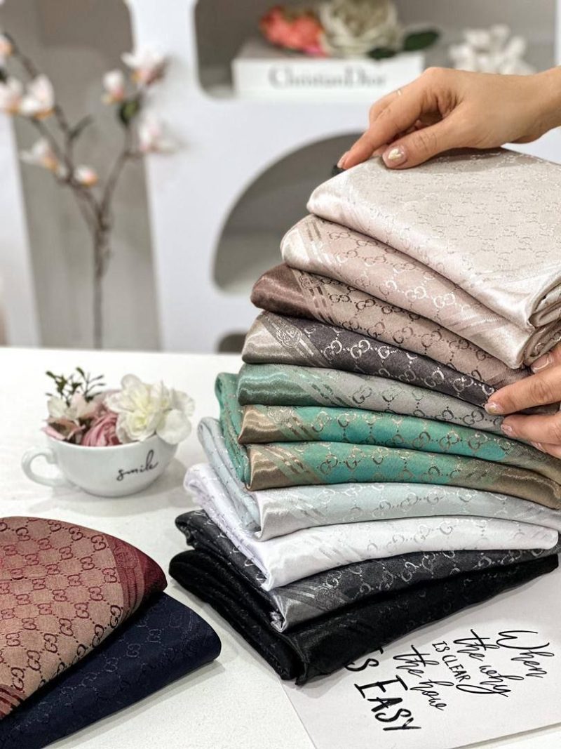 روسری رنگی طرح دار کد 6472 - Image 2