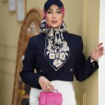 روسری رنگی طرح دار کد 6476