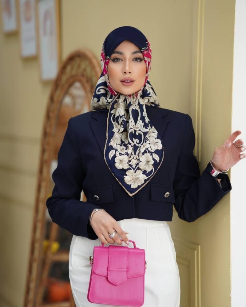 6476 روسری رنگی طرح دار کد 6476 - Image 1