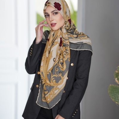 روسری رنگی طرح دار کد 6480