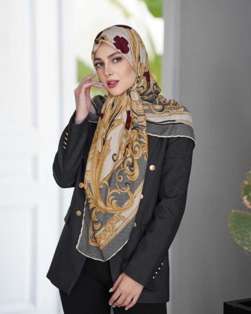 روسری رنگی طرح دار کد 6480 - Image 1