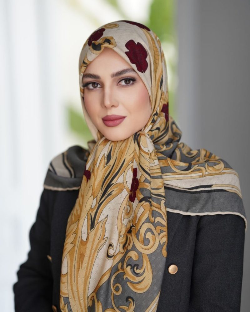 روسری رنگی طرح دار کد 6480 - Image 2