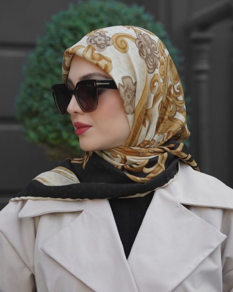 روسری رنگی طرح دار کد 6483 - Image 2