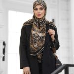 روسری رنگی طرح دار کد 6489