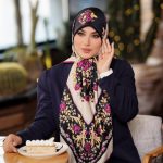 روسری رنگی طرح دار کد 6499