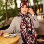 روسری رنگی طرح دار کد 6504