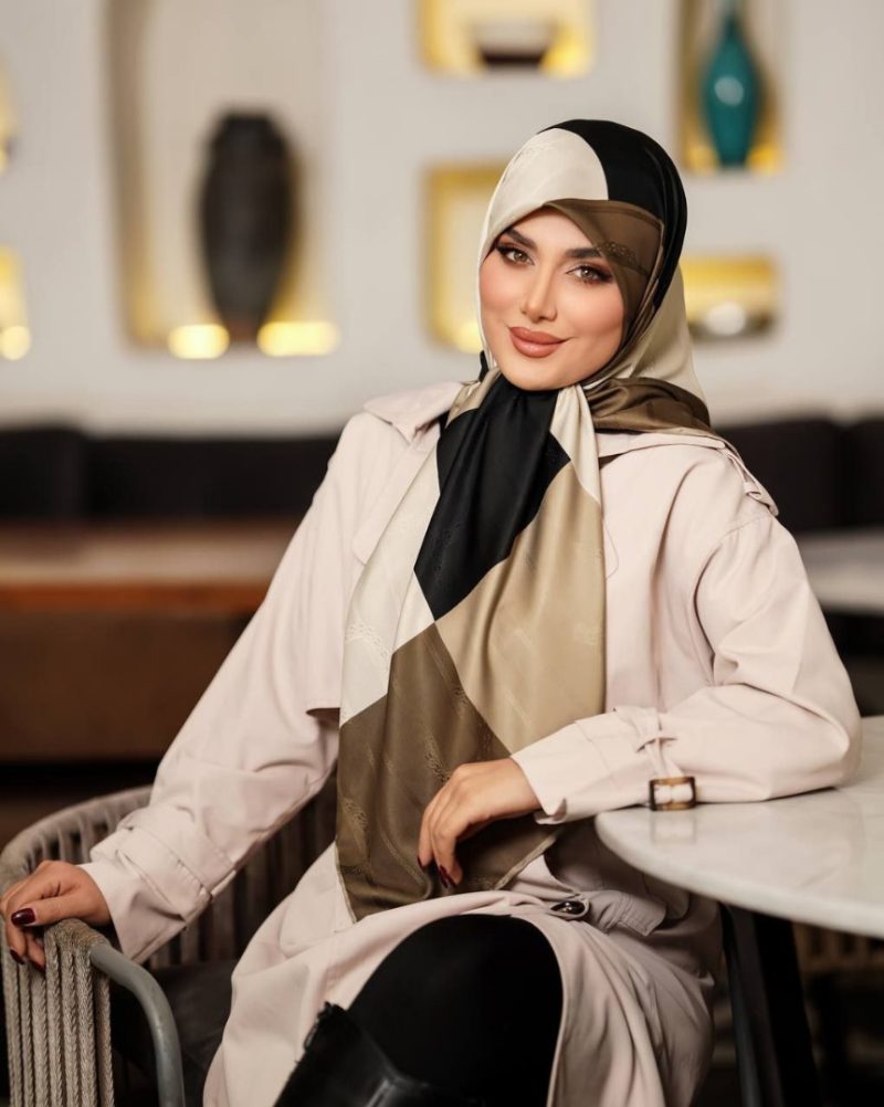 روسری رنگی طرح دار کد 6508 - Image 1