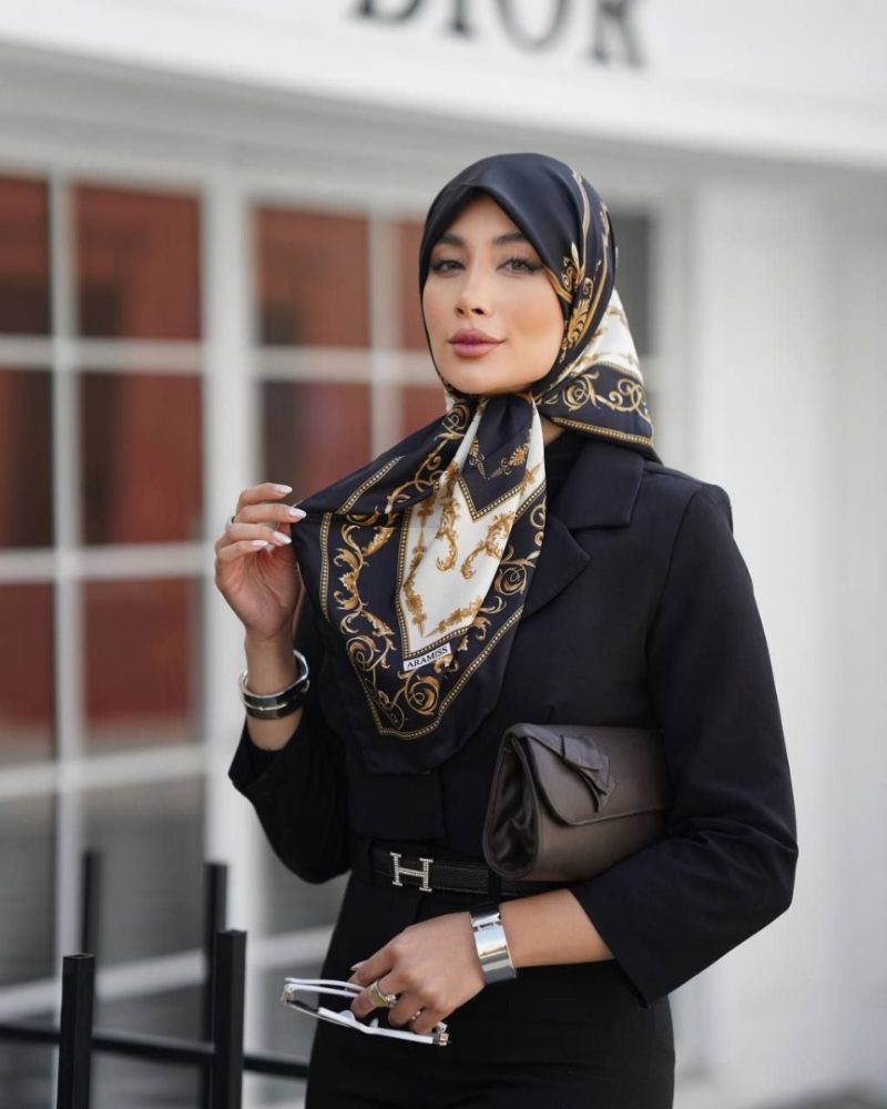 6515 روسری رنگی طرح دار کد 6515 - Image 1