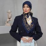 روسری رنگی طرح دار کد 6518