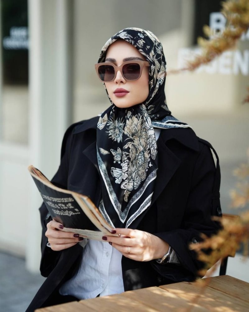 روسری رنگی طرح دار کد 6519 - Image 1